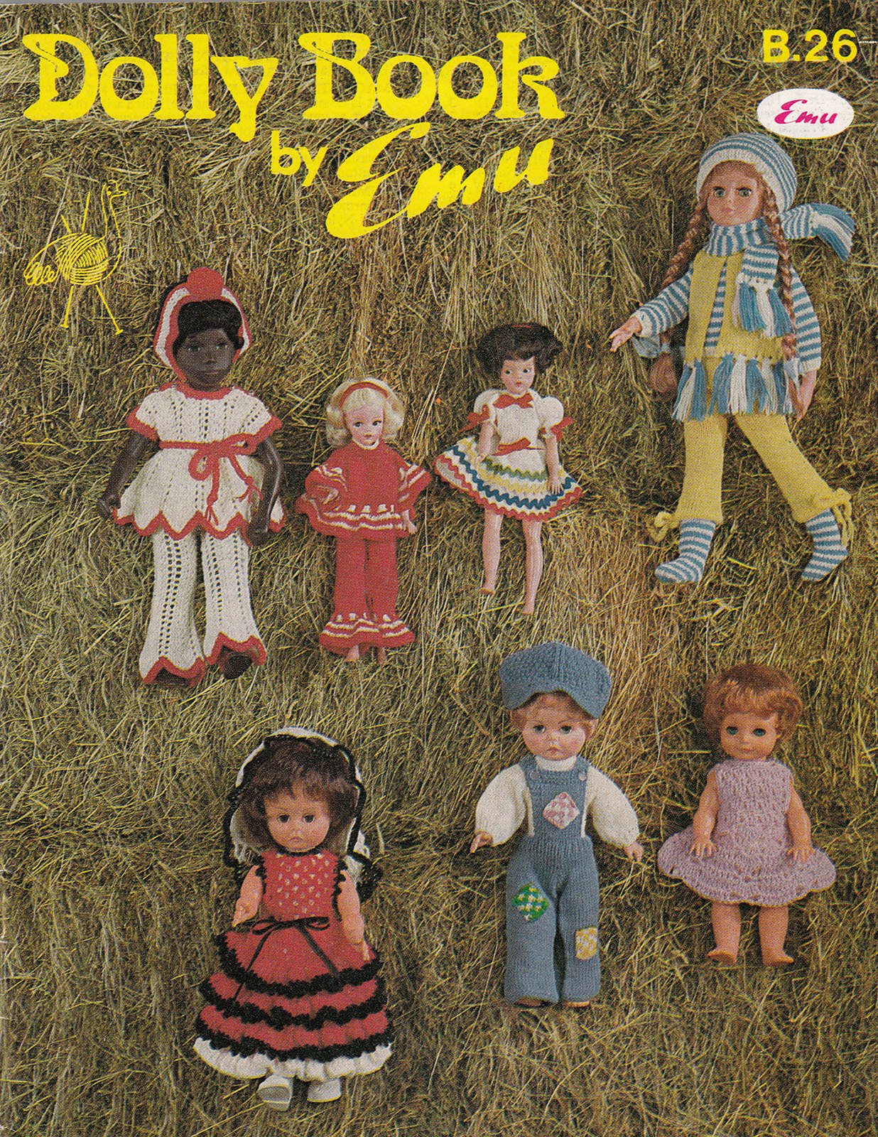 DOLLY BOOK EMU B26 SASHA SINDY MISS WOOLWORTH SHEENA DOLLS KNIT CROCHET WARDROBE - $9.98