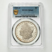 1885-O $1 Silver Morgan Dollar Graded By PCGS AS MS63 Gorgeous Coin! - £194.76 GBP