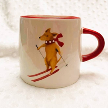 Furry Friends Dogs on Skis 18oz Ceramic Coffee Mug-NEW - £11.07 GBP