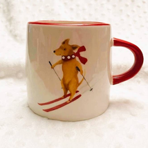 Furry Friends Dogs on Skis 18oz Ceramic Coffee Mug-NEW - $13.86