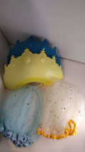 2 Adjustable Baby Shower Shampoo Cap Hair Wash Crown Blue and Yellow - £9.52 GBP