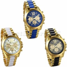Luxury Mens Gold Tone Stainless Steel Strap Watch Analog Quartz Wrist Wa... - $460.71 MXN