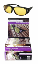Black Polycarbonate UV400 Night Driver Fitover Glasses Men Cardboard Counter Dis - £54.45 GBP
