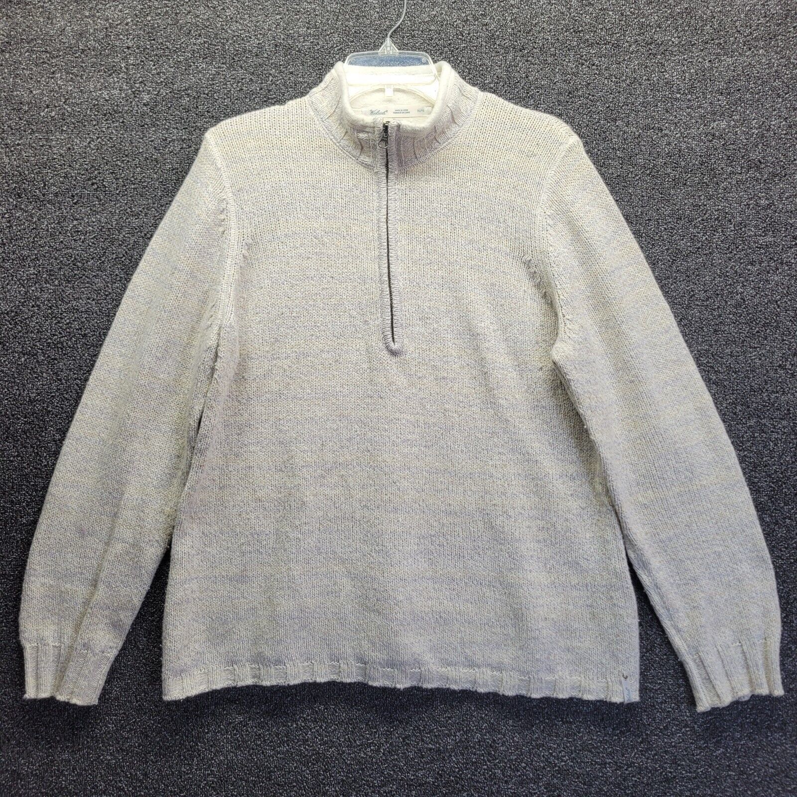 Vtg Woolrich Men's Sz XL 1/2 Zip Pullover Sweater Beige Cream - $38.70