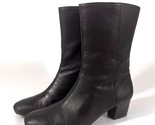 Antonio Melani Women&#39;s 7.5 Solid Brown Leather Ankle Block Heel Boots Fa... - $19.79