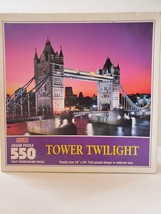 Hoyle &quot;Tower Twilight&quot; 550 Piece Jigsaw Puzzle Tower Bridge, London England - $14.99