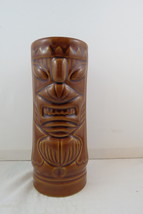 Brown Ceramic Tiki Mug - Feirce Tiki Face - 7 inches Tall - $35.00