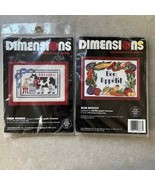 Vintage Dimensions Counted Cross Stitch (2) Kits Bon Appetit Farm Friend... - £19.02 GBP