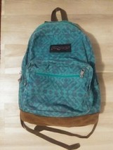 Vintage JanSport Backpack Made USA Teal Suede Bottom 1990s Southwest Style ! - £23.85 GBP