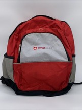 Swiss Gear by Wenger Backpack Book Bag Red &amp; Silver Padded Straps - £14.17 GBP