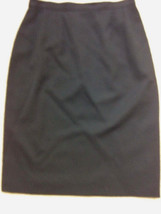Austin Reed Sz 10 Lined Worsted Wool Black Career Skirt 29 x 25&quot; EUC Free US S/H - £11.48 GBP