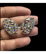 Stunning Vintage CORO Blue AB Rhinestone Clip On Earrings - €24,45 EUR
