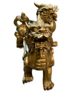 Chinese Pure Brass Talisman Fengshui Evil Door Fu Foo Dog Lion Beast Kyl... - $148.50