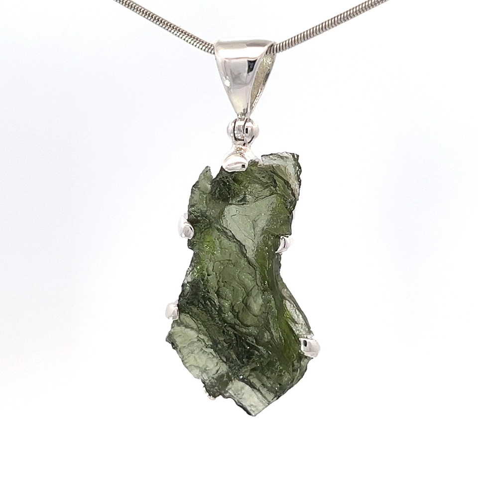 Starborn Moldavite Crystal Pendant Necklace (22") Green Item image 2