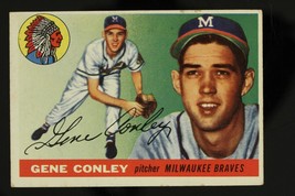 #81 Vintage Baseball Card Topps 1955 Gene Conley Milwaukee Braves Pitcher - £6.50 GBP