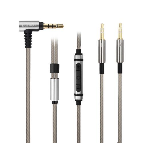 Silver Plated Audio Cable with mic For NAD VISO HP30 BT headphones  			