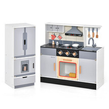 Wooden Chef Play Kitchen and Refrigerator with Realistic Range Hood and Roaster - $218.90