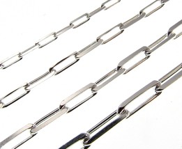 Solid 925 Sterling Silver Italian Paperclip Rectangle Chain Necklace or Bracelet - $16.95+