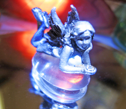 Haunted Pewter Fairy Fae Wealth Guidance Magick Multi Gemstone Witch Cassia4 - £23.77 GBP
