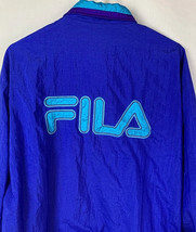 Vintage Fila Track Jacket Windbreaker Blue Full Zip Mens Large 90s - $34.99