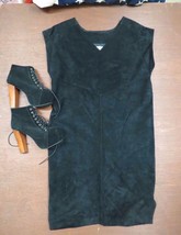 Vintage 90s Wilson Leather Suede Dress Mod Hippie Boho Festival M - £37.99 GBP