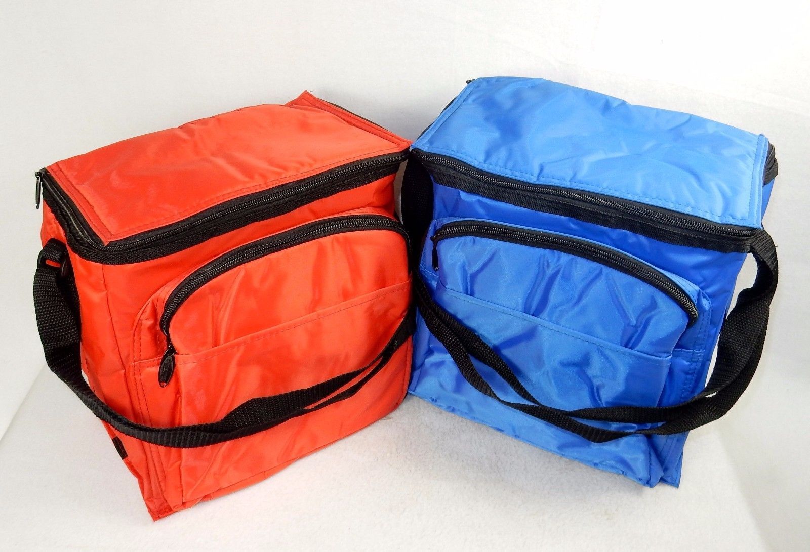 Lunch Tote, Insulated Inner & Outer Pockets, Shoulder Strap, Red or Blue #LB104 - $8.95