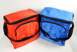 Lunch Tote, Insulated Inner &amp; Outer Pockets, Shoulder Strap, Red or Blue... - $8.95