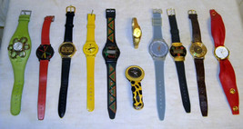 Lot of 11 vintage fashion watches with bands St Bernard Nine West Sweda others - £11.71 GBP