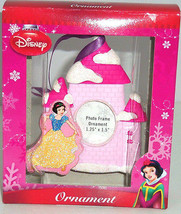 Disney Princess Snow White Ornament Photo Frame Castle Christmas Pink Sparkle - £16.04 GBP