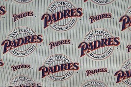 San Diego Padres Fabric Cotton MLB Baseball Craft Quilt Vintage Rare BTY  - £47.81 GBP