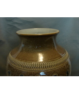 German Remi and Marzi .Brown / Blue Leaf Motif &quot;Sgraffito&quot;  Vase - £19.98 GBP