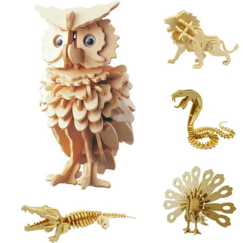 Play New 3D Wooden Owl Puzzle Jigsaw Woodcraft Play Kit Toy Model DIY Constructi - £23.37 GBP