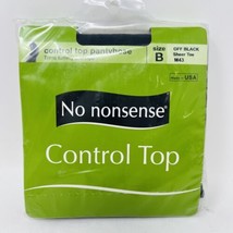 No Nonsense Size B Pantyhose Control Top Off Black Sheer Toe Nylon Stretch M43 - £11.19 GBP