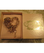 KIRK&#39;S FOLLY Heart Brooch Pixie Fairy Pin Wisteria Angel - Vintage - wit... - £51.97 GBP