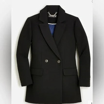 J. CREW Black Coat JACKET Italian Double Cloth Outdoor Wool Size 6 - $118.79
