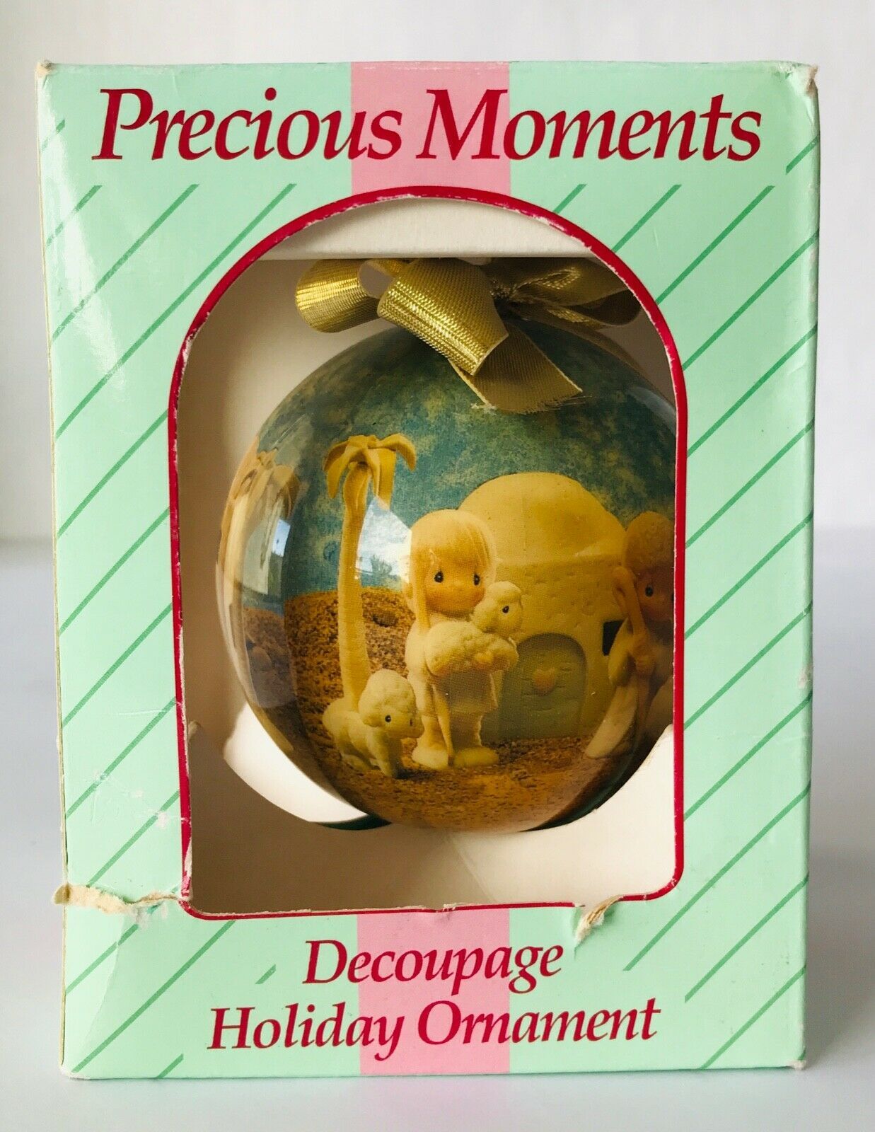 Primary image for Precious Moments Nativity Decoupage Holiday Ornament in Box Christmas 111023S