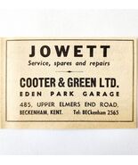 1954 Cooter &amp; Green Eden Park Garage Mechanic Advertisement Automobilia ... - €17,17 EUR