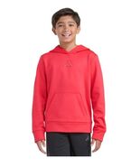 Adidas Boys Girls Hoodie Red Pullover Kangaroo Pocket 3-Bar Logo Midweight - €36,91 EUR