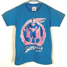 Superman the Movie T Shirt-Youth Small-Blue-Vintage 1978-Single Stitch  - £37.37 GBP