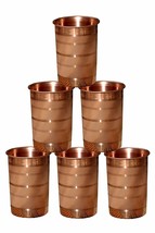 100% Pure Copper Joint Less Glass Ayurvedic Health100% Yoga Benefits. Set of 6 - £25.48 GBP