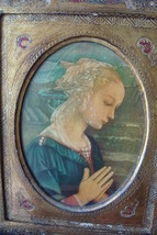 Printing on wood gold and colour &quot;Testa de la Vergine&quot; by Lippi - £92.93 GBP