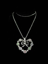 1982 sterling heart necklace gemstone sweetheart necklace Valentines necklace He - £121.63 GBP