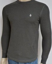 Men&#39;s Guys Volcom Encore Solid Thermal Long Sleeve Shirt Charcoal Gray New $35 - £18.16 GBP
