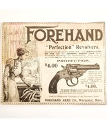 1899 Forehand Revolver Pistol Advertisement Victorian Guns Wood Engravin... - $24.99
