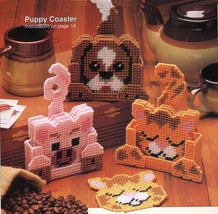 Plastic Canvas Puppy Kitty Piggy Coasters Birthday Cake Gift Box Tags Pa... - $9.99