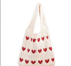 Knitted woven bag high-end exquisite woolen handbag shoulder bag shoppin... - £15.60 GBP