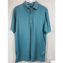 Greg Norman Play Polo Golf Shirt Mens Printed Blue Green Performance Siz... - $24.95