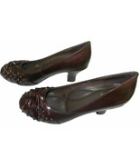 TDB Leather Women Shoes W/ Bow &amp; Encrusted Metal Studs, Size 9, Color Co... - $89.92 CAD
