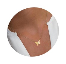 Dainty Butterfly Necklace for Women 14K Gold Plated - £37.62 GBP