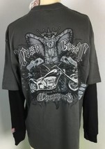Jesse James West Coast Choppers Men&#39;s charcoal / Black Long Sleeves T-Shirt New - £50.89 GBP